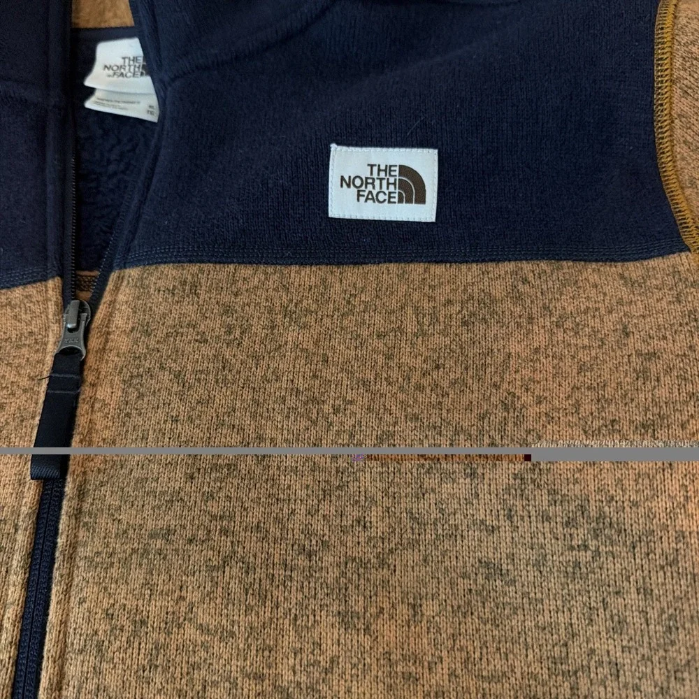 The North Face Mens sz XL Gordon's Lyons 1/4 Zip Orange Heather Fleece Pullover.